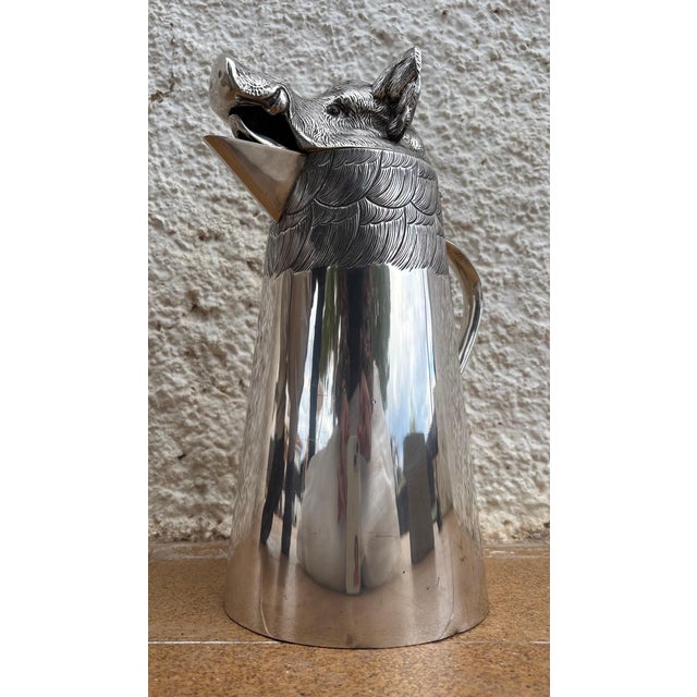 Silver Large Mid 20th Century Boar's Head Jug By F. Valenti, Circa 1960 For Sale - Image 8 of 15