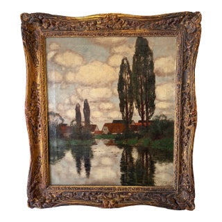 Late 19th Century Moody European Landscape Painting For Sale