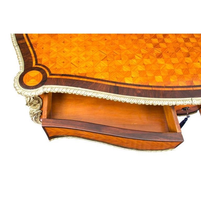 19th Century French Bureau Plat Parquetry Writing Table For Sale - Image 5 of 10