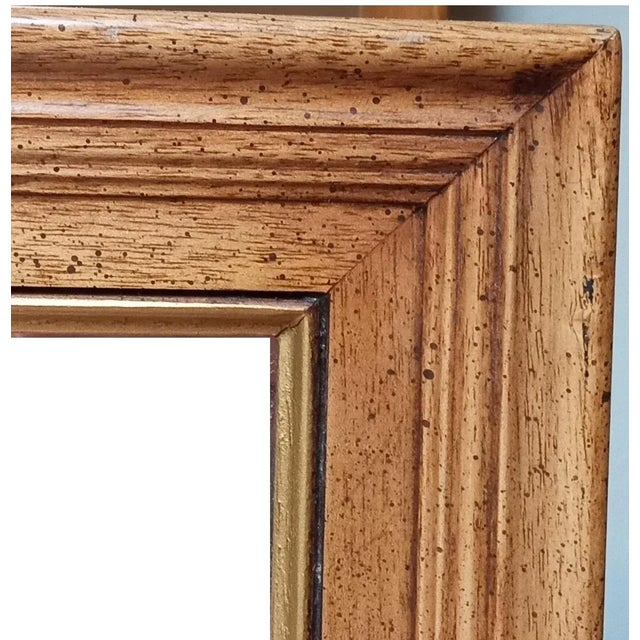 Henredon Vintage Walnut Frame Rectangular Wall Mirror For Sale - Image 12 of 12