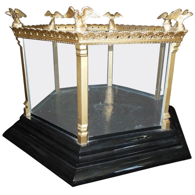 Vintage Hexagonal Fish Tank With Fountain For Sale