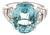 18k Gold 5.70 Carat Gfco Certified Aquamarine & Natural Diamond Ring, Size 6.75 For Sale