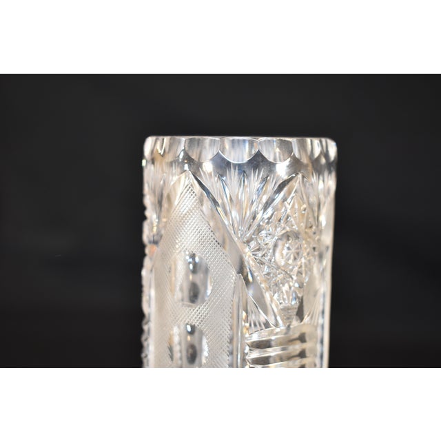 Transparent English Cut Glass Vase, Circa 1930's For Sale - Image 8 of 8