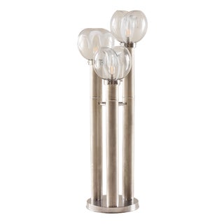 Floor Lamp in Aluminum and Glass from Mazzega, Italy, 1960s For Sale