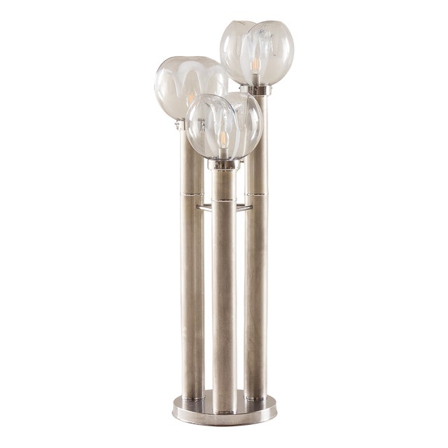Floor Lamp in Aluminum and Glass from Mazzega, Italy, 1960s For Sale