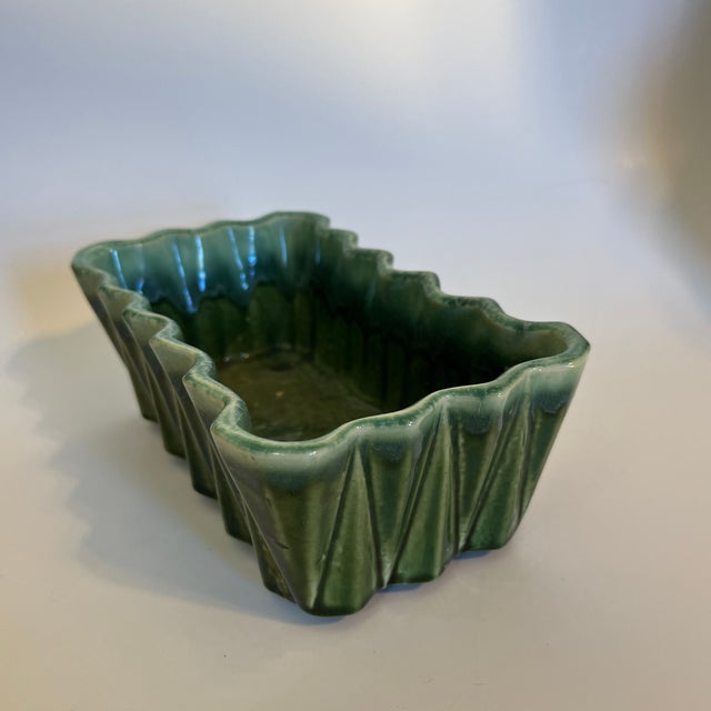 Mid 20th Century Ceramic Green Glaze Planter For Sale - Image 9 of 9