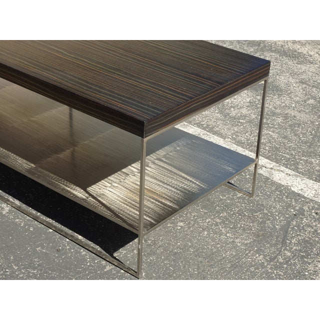 Wood Vintage Minotti Complemento Calder Cocktail Coffee Table W Lapped Finish Swirls Italy For Sale - Image 7 of 13