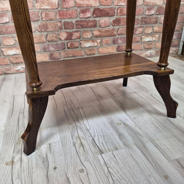 Antique Oak Side Table with Drawer, 1900s For Sale - Image 5 of 10