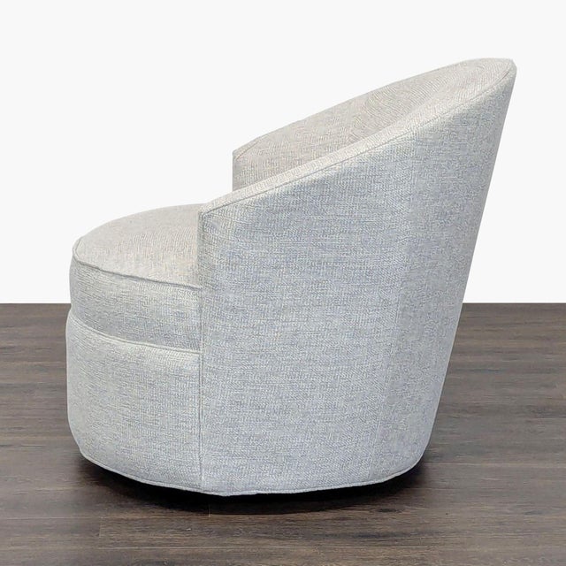 Macy's Macy’s Maylah Modern Light Gray Swivel Lounge Chair With Curved Back For Sale - Image 4 of 9