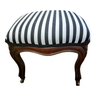 Late 19th Century Petite Antique Victorian Louis XV Footstool For Sale