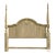Vintage Wood King Headboard Venetian Poster Carved Cream Off White Provincial For Sale