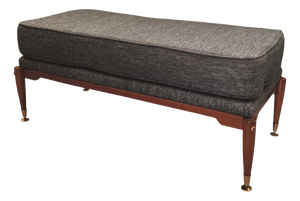 Mid-Century Modern Upholstered Wooden Bench, 1950s
