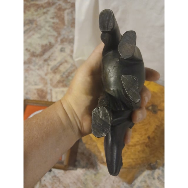 Vintage Hand Carved Ebony Wood Rhino For Sale - Image 4 of 6