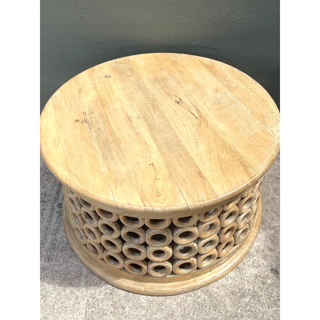 Mid-Century Modern Vintage Wooden Openwork Coffee Table For Sale - Image 3 of 12