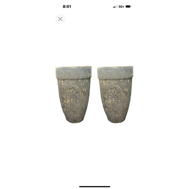 1960s Monumental Pair of Glazed Pottery Garden Urns For Sale - Image 15 of 15
