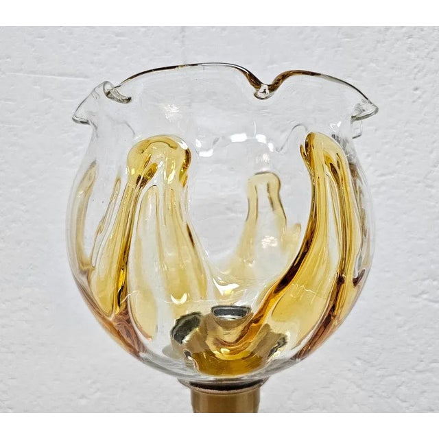 Gold Mid-Century Modern Brass Table Lamps attributed to Mazzega, Italy, 1960s, Set of 2 For Sale - Image 8 of 10