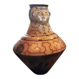 Mid 20th Century Large Peruvian Vessel by Joni Chomo, Shipibo Pottery