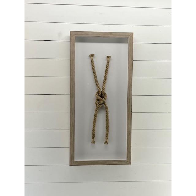 Pop Art Sailor's "Reef" Knot Framed - Driftwood Color Framed Coastal Wall Decor For Sale - Image 3 of 4