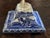 Ceramic Antique English Blue & White Transferware Pyramidal Inkwell With French Glass Insert & Quill For Sale - Image 7 of 14
