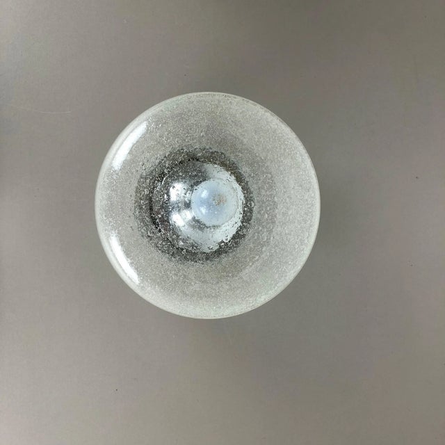 1970s German Bubble Ice Glass Cone Wall Light from Hillebrand Leuchten, 1970s For Sale - Image 5 of 18