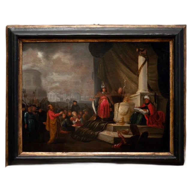 Willemsz I De Wet - Adoration of the Golden Calf - Oil Painting - 17th-Century For Sale