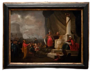 Willemsz I De Wet - Adoration of the Golden Calf - Oil Painting - 17th-Century