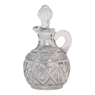 Mid 20th Century Miniature Cut Glass olive oil pitcher For Sale