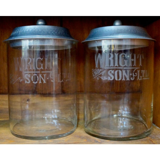 Edwardian Shop Glass Advertising Jars from Wright & Sons, Set of 2 For Sale - Image 9 of 9