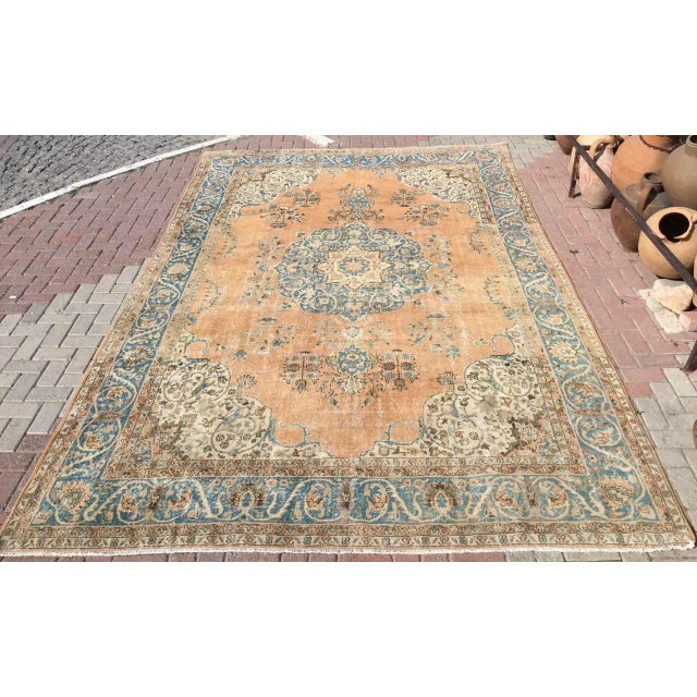 1930's Oversized Handmade Oushak Rug - 155" X 102" For Sale - Image 11 of 11