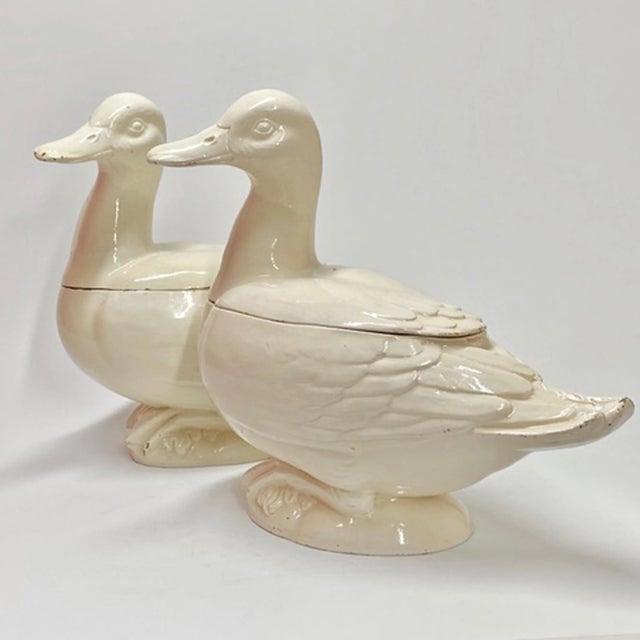 Italian Creamware Trompe l'Oeil Tureens in the Form of Ducks, Nove Di Bassano For Sale - Image 9 of 13