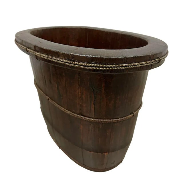 Chinese Late 19th Century Chinese Hand Made Wooden Wash/Laundry Basin For Sale - Image 3 of 9