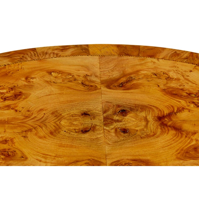 Hand-Carved and Inlaid Elm Side Table, 1870s For Sale - Image 9 of 10