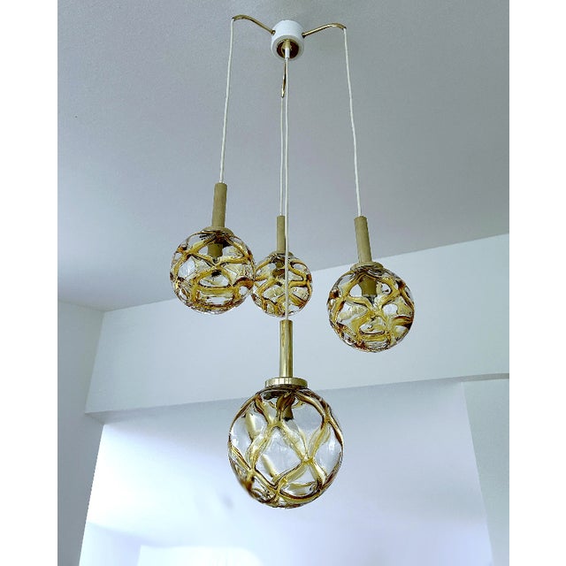 1970s Vintage Glass Pendant Light from Doria Leuchten, 1970s For Sale - Image 5 of 14