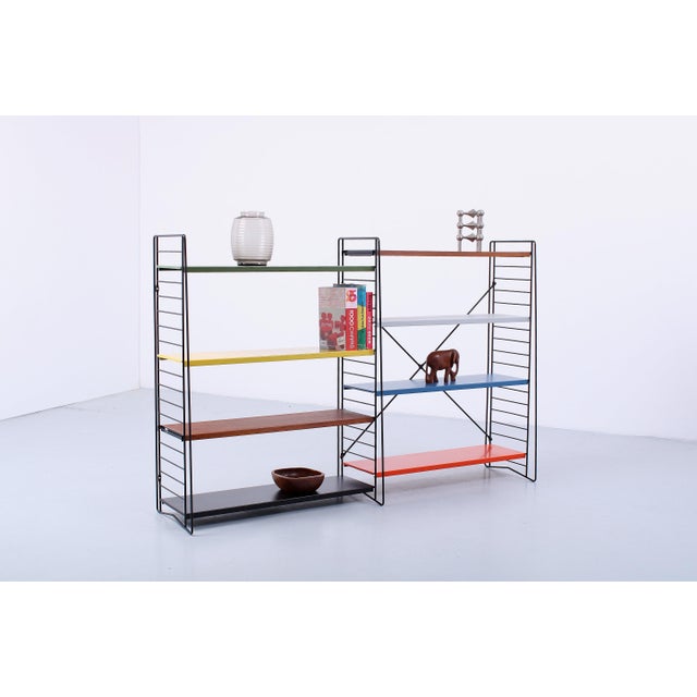Modular Colored Metal Floor Rack by A. D. Dekker for Tomado, 1950s, Set of 12 For Sale - Image 11 of 17