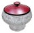 1930s English Sterling Enamel Guilloche Powder Jar For Sale