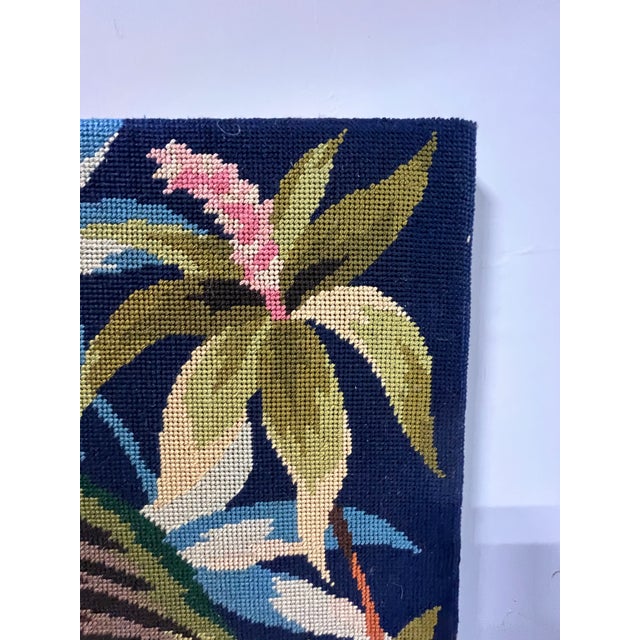 1970s Vintage French Needlepoint Tapestry Birds of Paradise For Sale - Image 5 of 11
