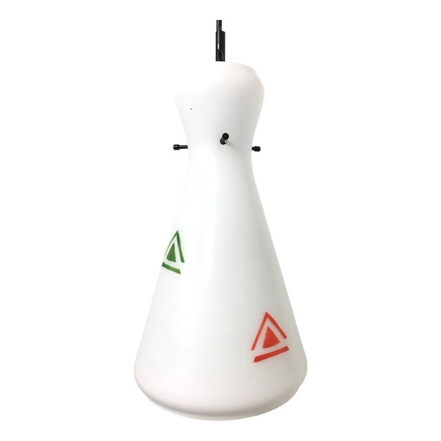 Vintage Opal Ceiling Lamp, Italy, 1960s For Sale