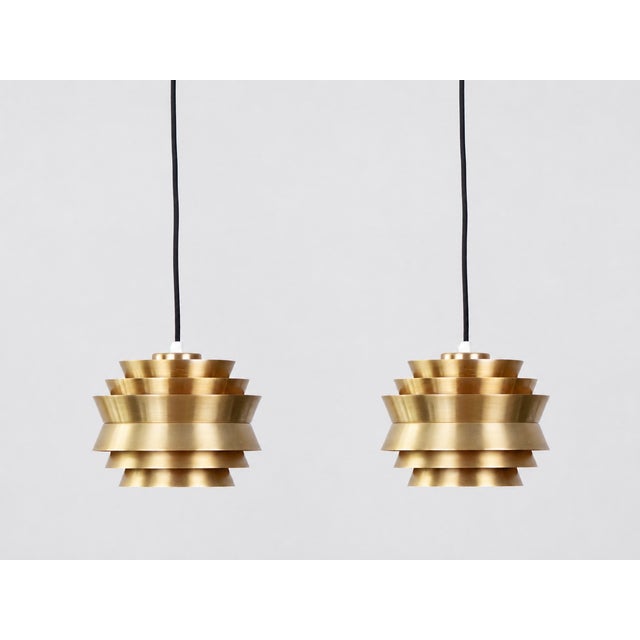 Vintage Swedish Trava Pendant Lamps by Carl Thore for Granhaga Metallindustri, 1960s, Set of 2 For Sale - Image 4 of 17