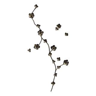 Gold Rubbed Black Aria Floral Wall Sculpture For Sale