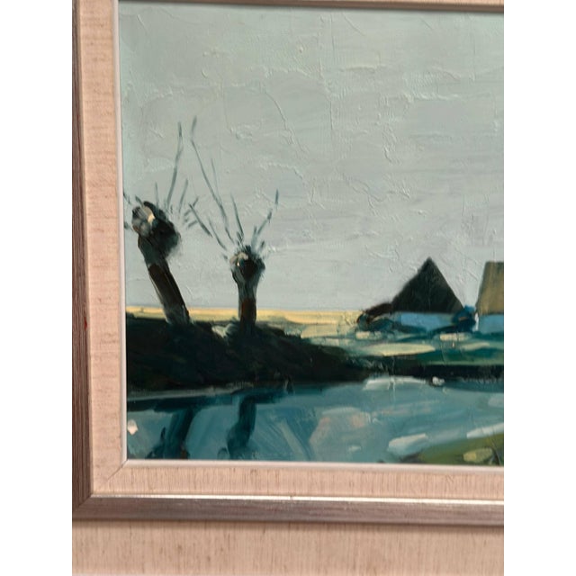 Bengt Hillgrund, Farm by the Lake, 1950s, Oil Painting on Canvas, Framed For Sale - Image 8 of 18