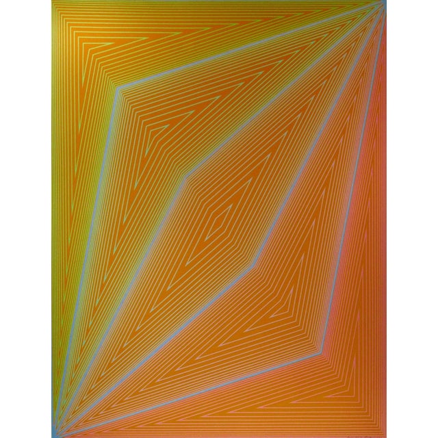 This artwork titled "Inward Eye" 1970, is an original colors screen print by renown artist Richard Anuszkiewicz,...