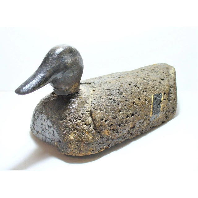 Very Old Antique Hand Made Duck Decoy. Carved wooden head, not sure of what the material is that the body is carved from....