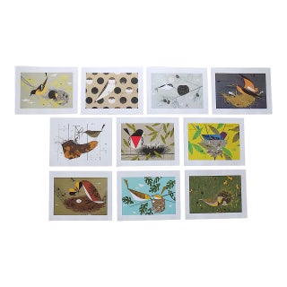 Vintage Charley Harper Modernist Abstracted Bird Lithographs (10.75" X 8.25") - Set of 10 American Bird Architects For Sale
