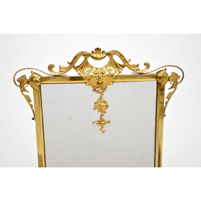 Antique French Gilt Metal Fire Screen, 1900 For Sale - Image 6 of 11