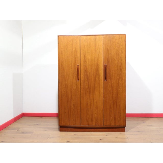 Brown Mid Century Modern Vintage Teak Triple Armoire in the Style of G Plan Danish Style For Sale - Image 8 of 12