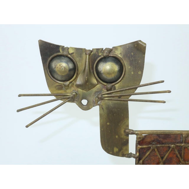 Mid-Century Modern Jarc French Brutalist Metal Cat Sculpture, 1970's For Sale - Image 3 of 14
