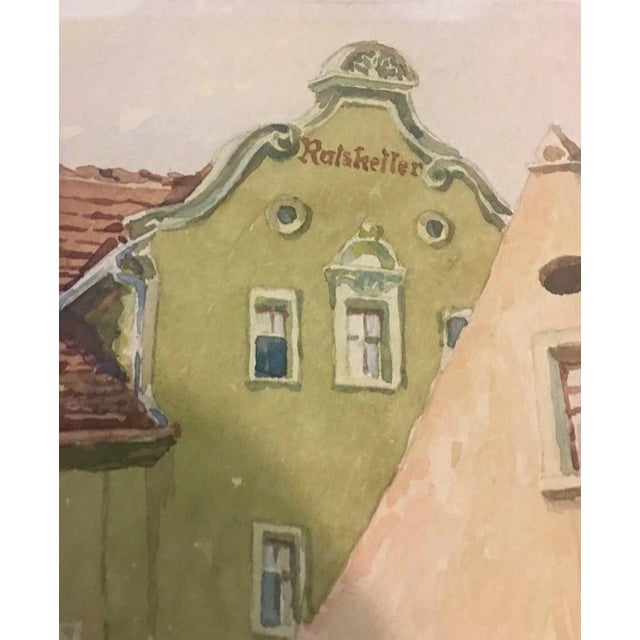 1940s Arnold Karl, Ratskeller Charming, 1942, Watercolor and Gouache For Sale - Image 5 of 13