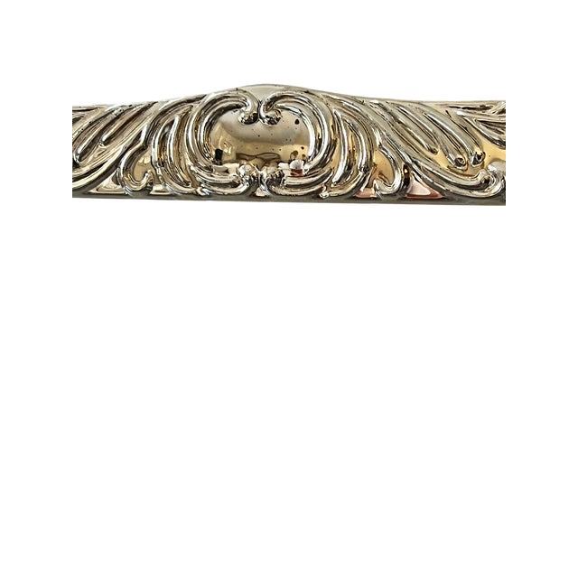 1980s Large Rococo Revival Silverplated Acanthus Scroll Picture Frame 12" × 10" for 9" × 11" Image For Sale In Jacksonville, FL - Image 6 of 11