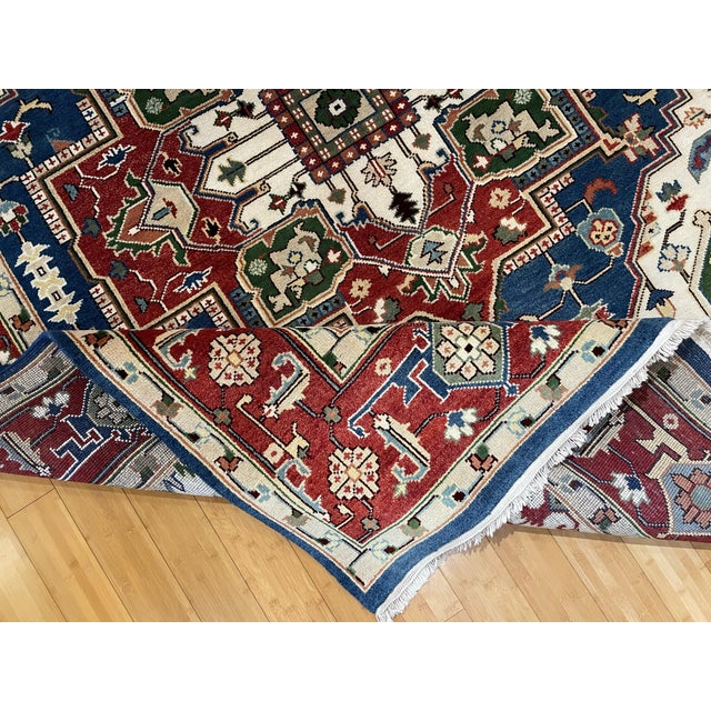 Tribal PersiaAfghan Medallion Persian Heriz Rug 8x10 For Sale - Image 9 of 10