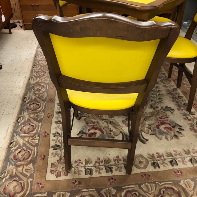 1960s Vintage Stakmore Folding Table and Chairs in Wood and Vinyl Set